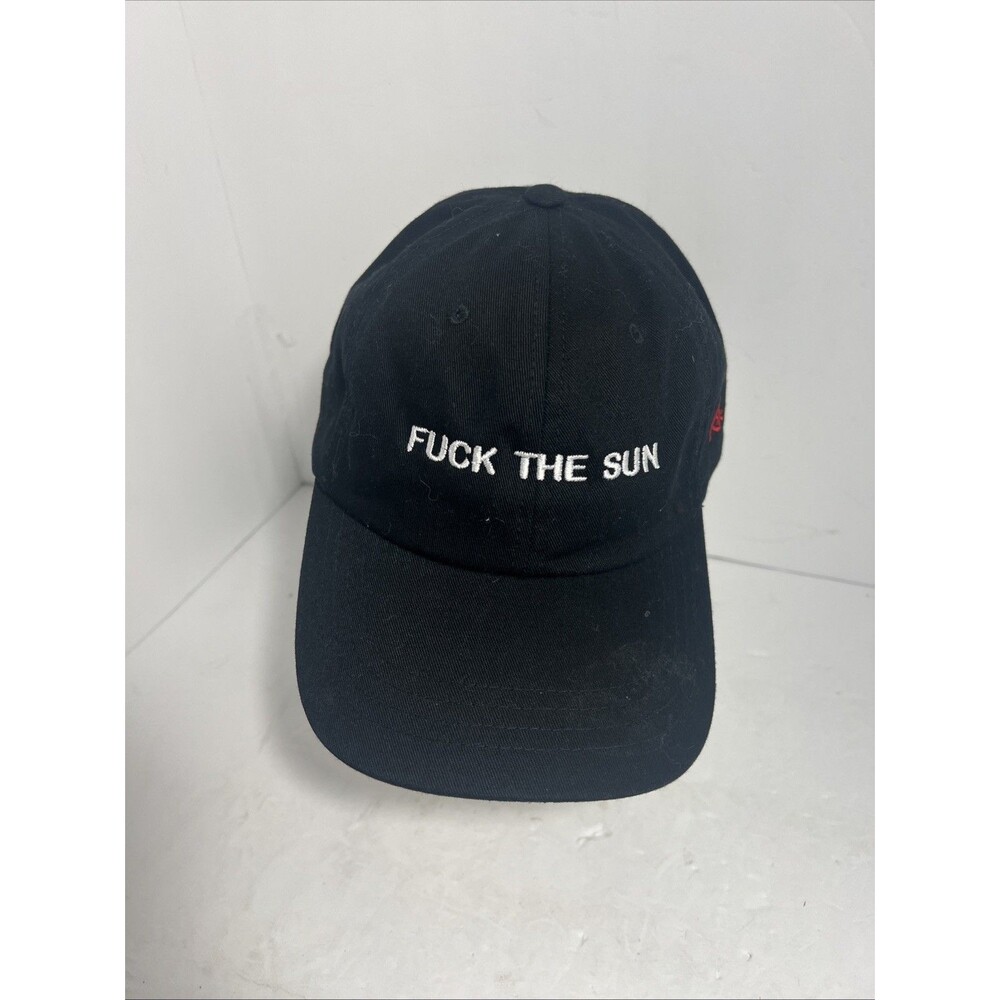 F**k The Sun Baseball Cap Black One Size Black Adjustable Cotton